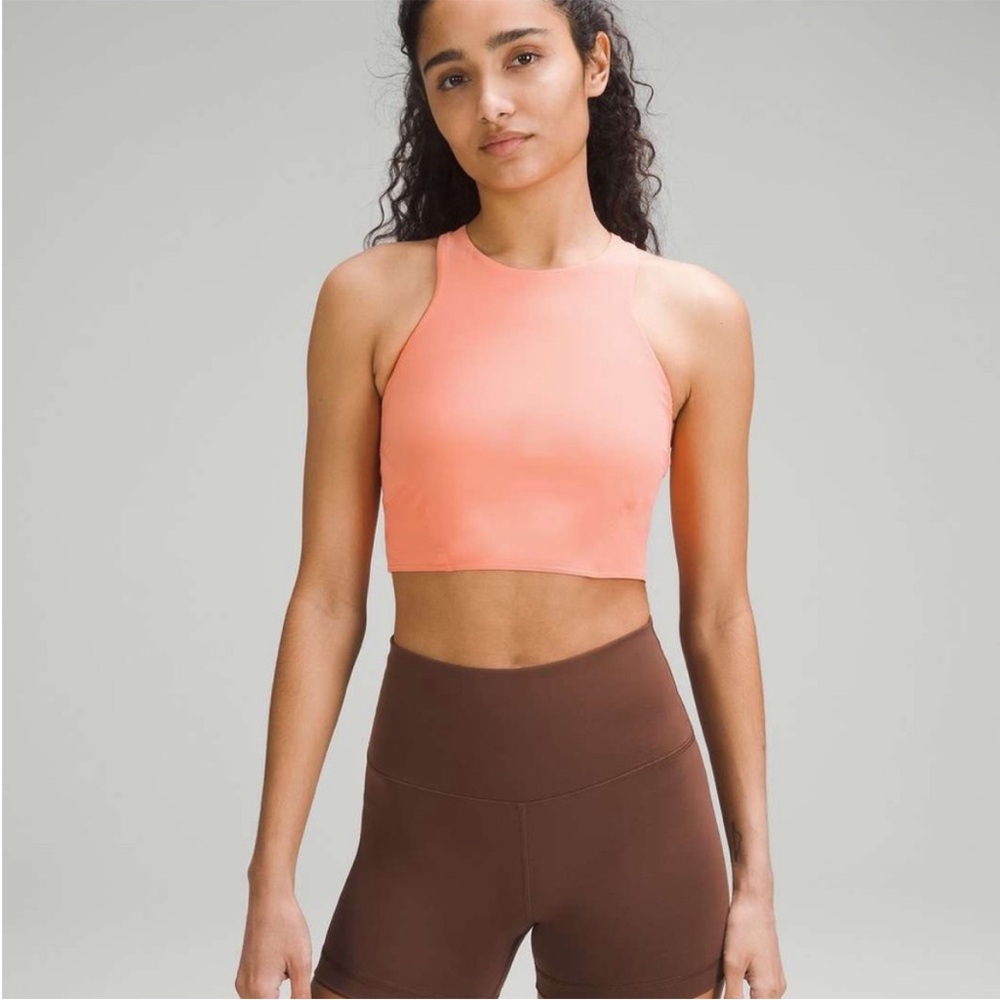 Lululemon Athletica Sunny Coral Mesh-BackTrain Bra Medium Support